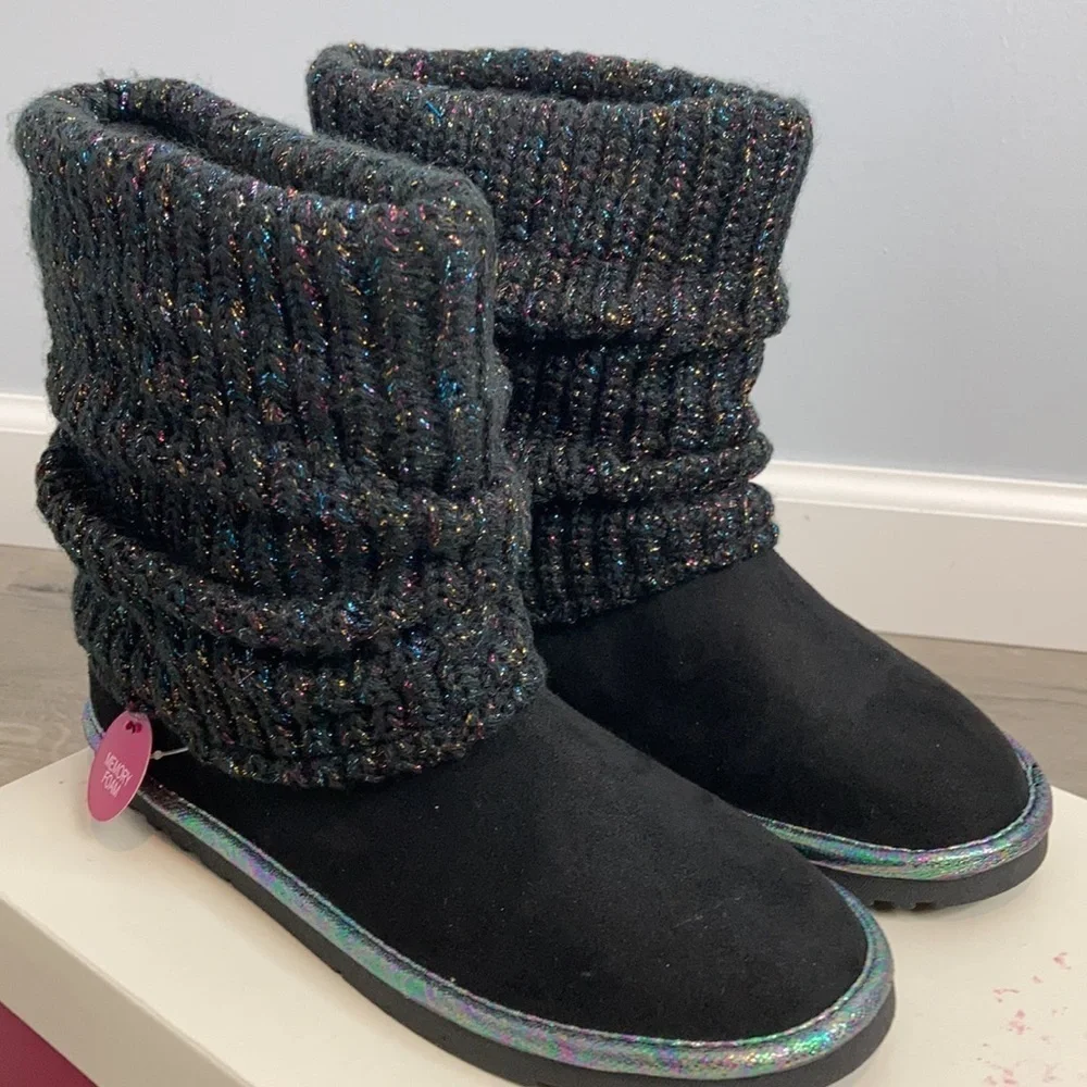 SO Mandy SLOUCH black rainbow SWEATER Boots